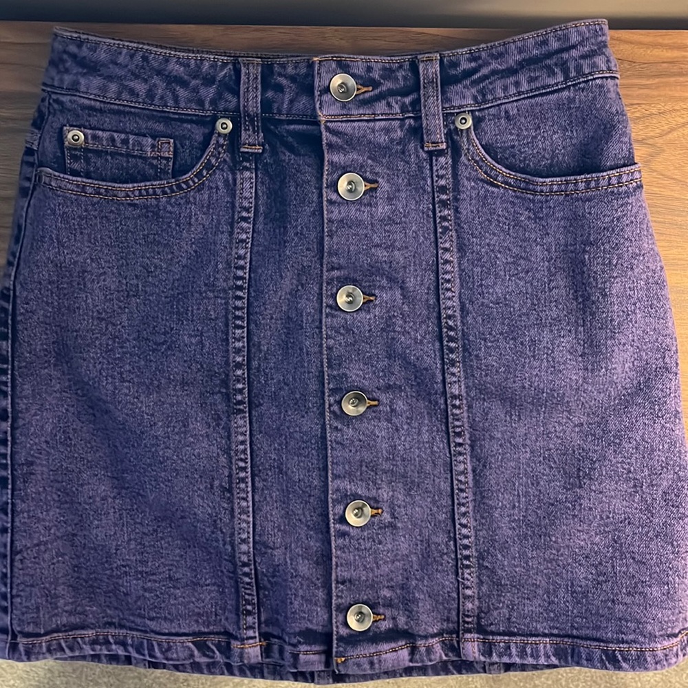 Hot Topic Purple acid wash Denim Skirt